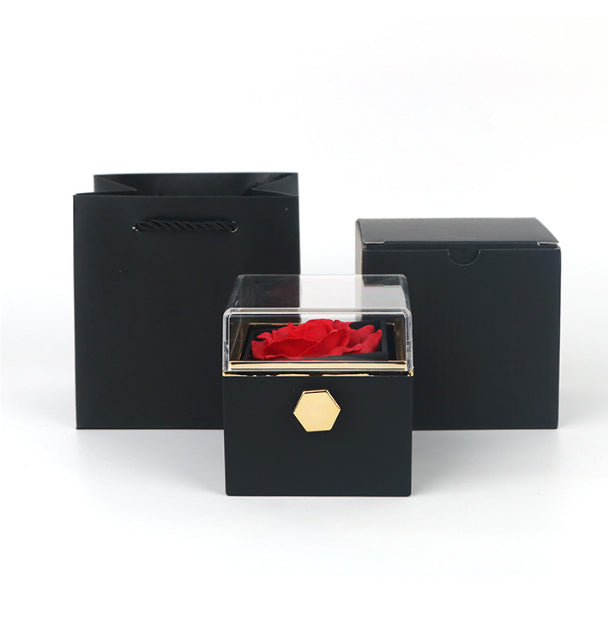 menRotating Soap Flower Rose Gift Box Creative Rotating Rose Jewelry Packaging Box Valentine's Day Gift For Wo