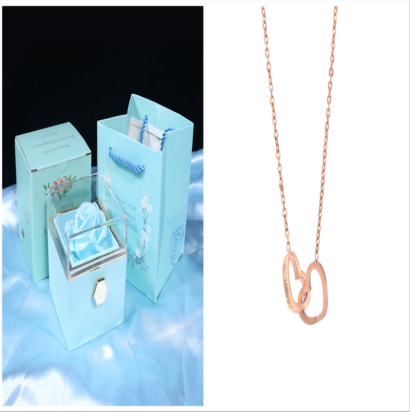 menRotating Soap Flower Rose Gift Box Creative Rotating Rose Jewelry Packaging Box Valentine's Day Gift For Wo
