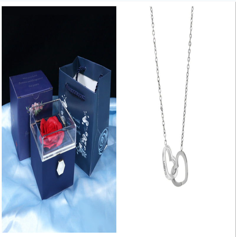 menRotating Soap Flower Rose Gift Box Creative Rotating Rose Jewelry Packaging Box Valentine's Day Gift For Wo