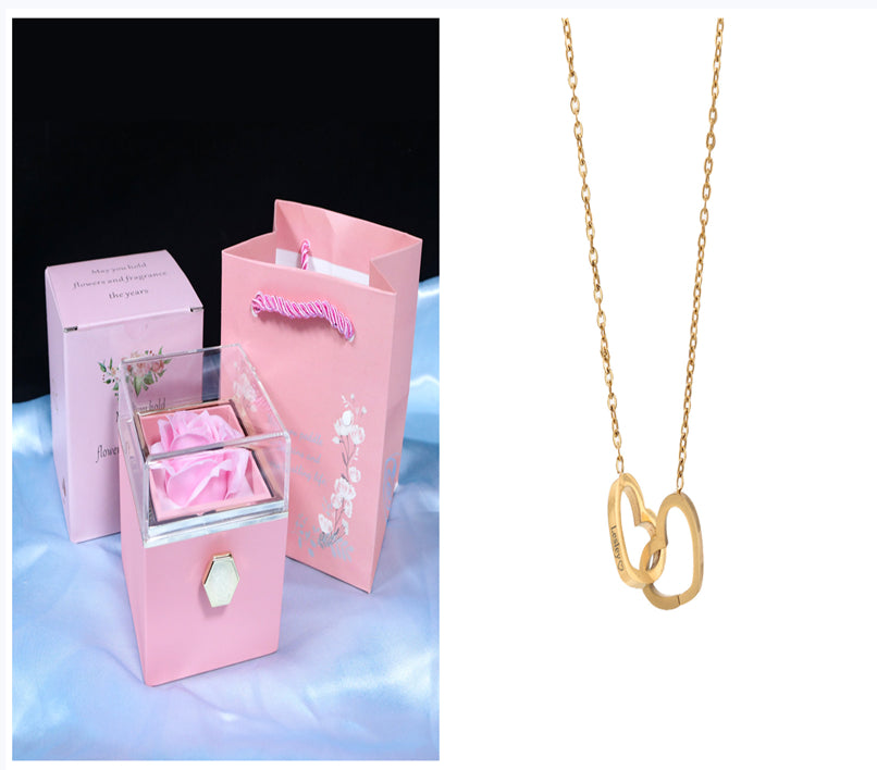 menRotating Soap Flower Rose Gift Box Creative Rotating Rose Jewelry Packaging Box Valentine's Day Gift For Wo