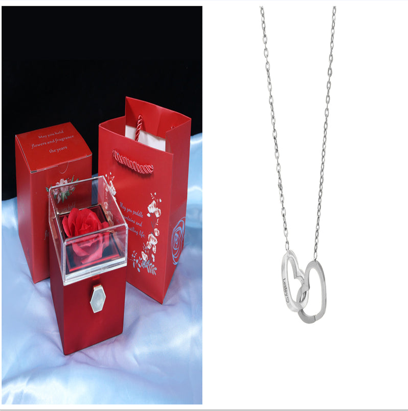 menRotating Soap Flower Rose Gift Box Creative Rotating Rose Jewelry Packaging Box Valentine's Day Gift For Wo