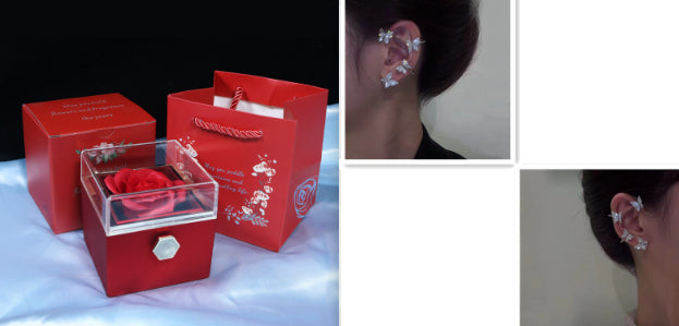 menRotating Soap Flower Rose Gift Box Creative Rotating Rose Jewelry Packaging Box Valentine's Day Gift For Wo