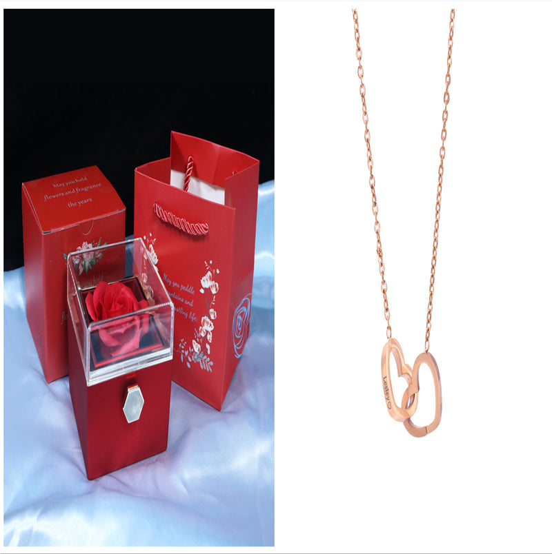 menRotating Soap Flower Rose Gift Box Creative Rotating Rose Jewelry Packaging Box Valentine's Day Gift For Wo