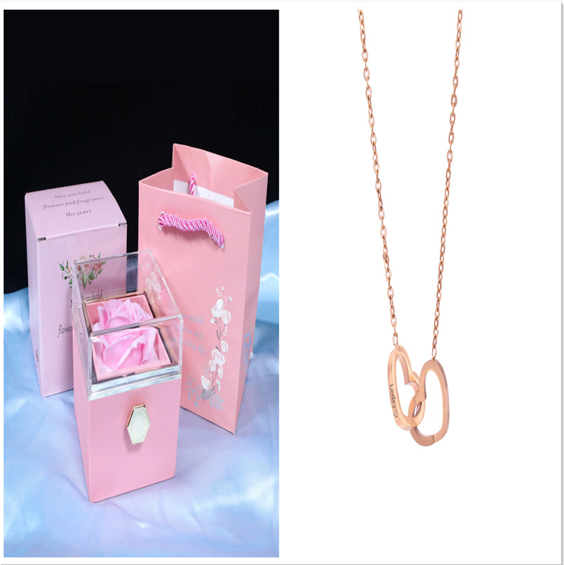 menRotating Soap Flower Rose Gift Box Creative Rotating Rose Jewelry Packaging Box Valentine's Day Gift For Wo