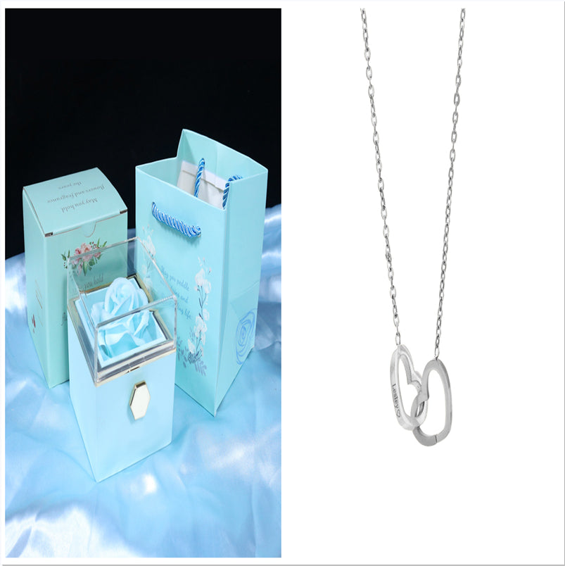 menRotating Soap Flower Rose Gift Box Creative Rotating Rose Jewelry Packaging Box Valentine's Day Gift For Wo