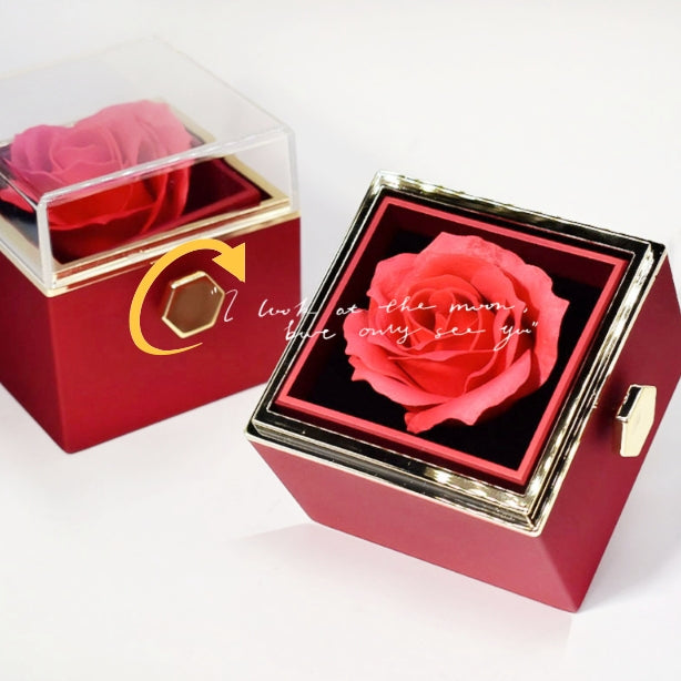 menRotating Soap Flower Rose Gift Box Creative Rotating Rose Jewelry Packaging Box Valentine's Day Gift For Wo