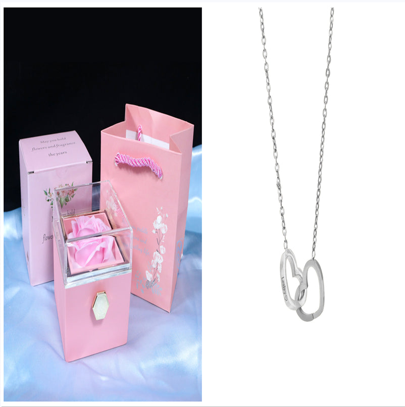 menRotating Soap Flower Rose Gift Box Creative Rotating Rose Jewelry Packaging Box Valentine's Day Gift For Wo