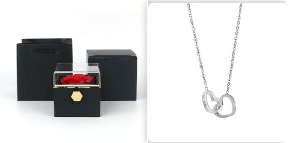 menRotating Soap Flower Rose Gift Box Creative Rotating Rose Jewelry Packaging Box Valentine's Day Gift For Wo