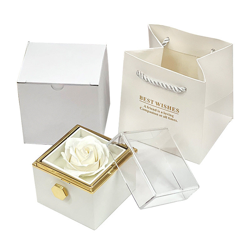 menRotating Soap Flower Rose Gift Box Creative Rotating Rose Jewelry Packaging Box Valentine's Day Gift For Wo